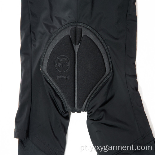 CC03-Calça de ciclismo masculina negra com almofada